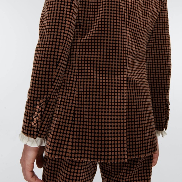 size 48 M - Gucci Polka Dot Print Blazer Brown Suit Jacket - Picture 5 of 10